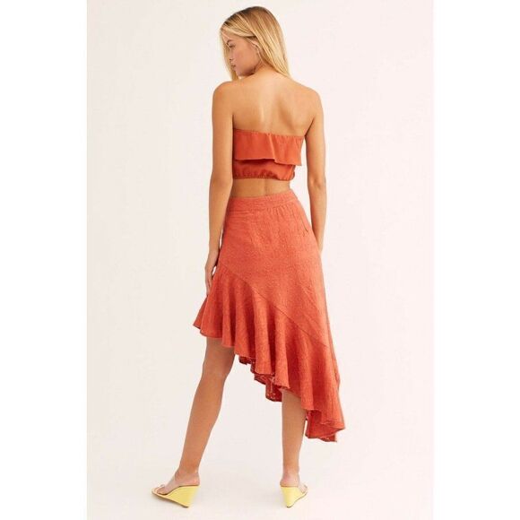 NEW FREE PEOPLE SERENA ASYMMETRICAL MIDI SKIRT - Picture 2 of 3